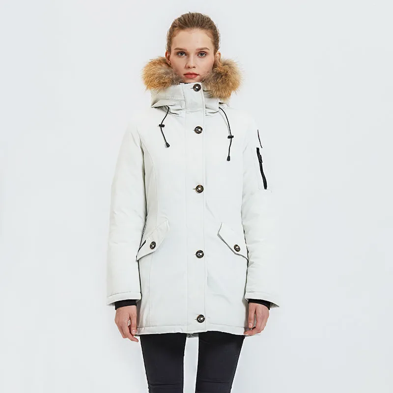 Women's Winter Casual Warm Padded Parka With Raccoon Fur