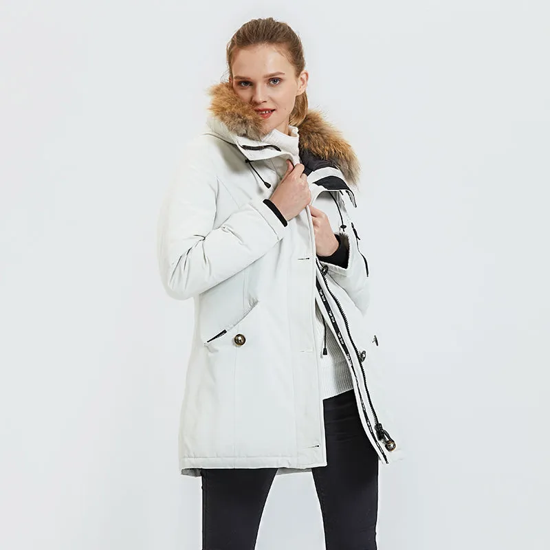 Women's Winter Casual Warm Padded Parka With Raccoon Fur