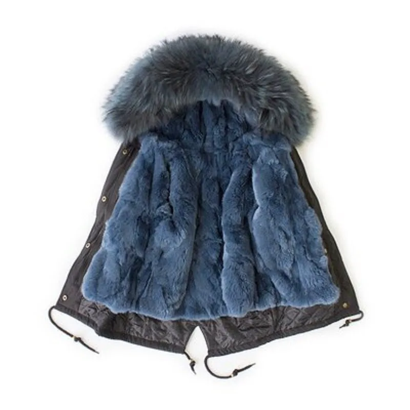 Women's Winter Casual Warm Thick Short Parka With Raccoon Fur
