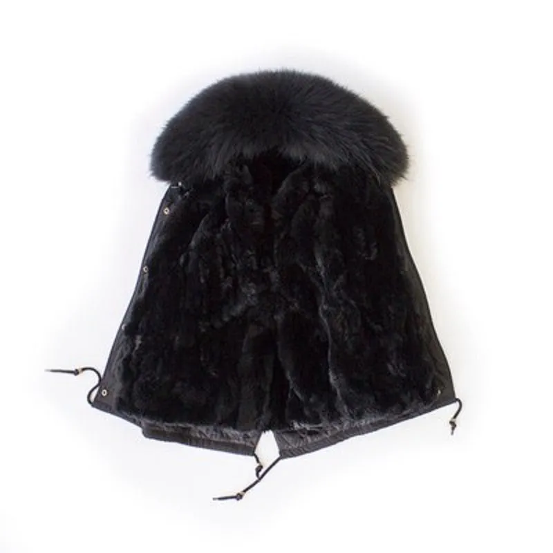 Women's Winter Casual Warm Thick Short Parka With Raccoon Fur