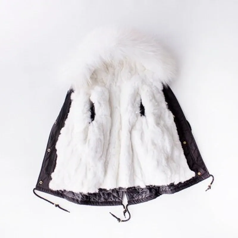Women's Winter Casual Warm Thick Short Parka With Raccoon Fur
