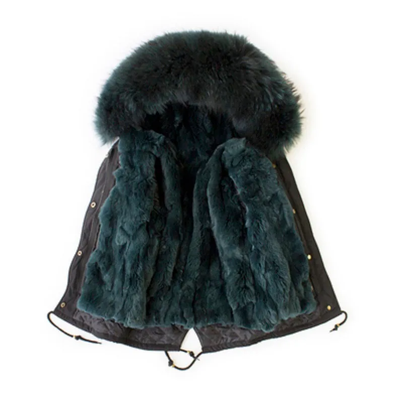 Women's Winter Casual Warm Thick Short Parka With Raccoon Fur