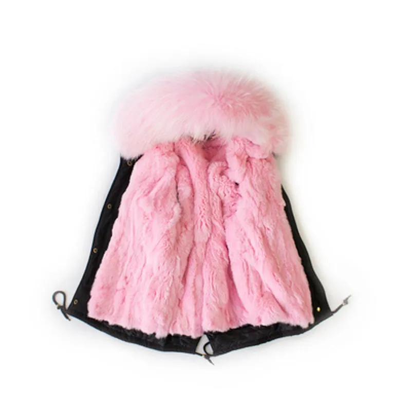Women's Winter Casual Warm Thick Short Parka With Raccoon Fur
