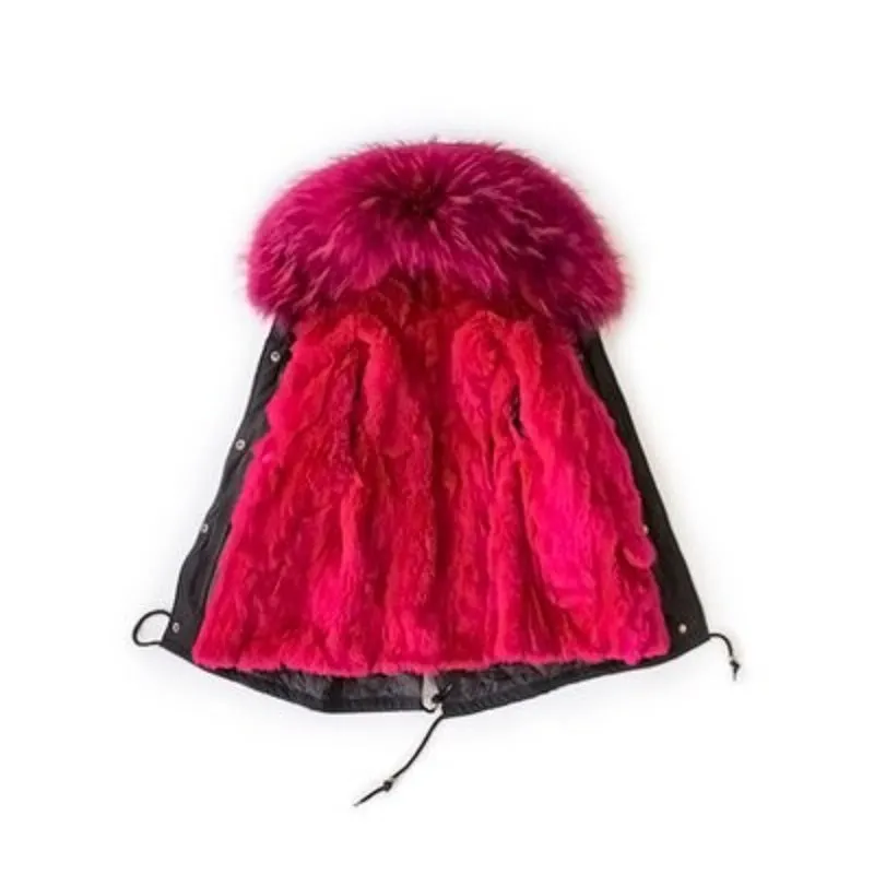Women's Winter Casual Warm Thick Short Parka With Raccoon Fur