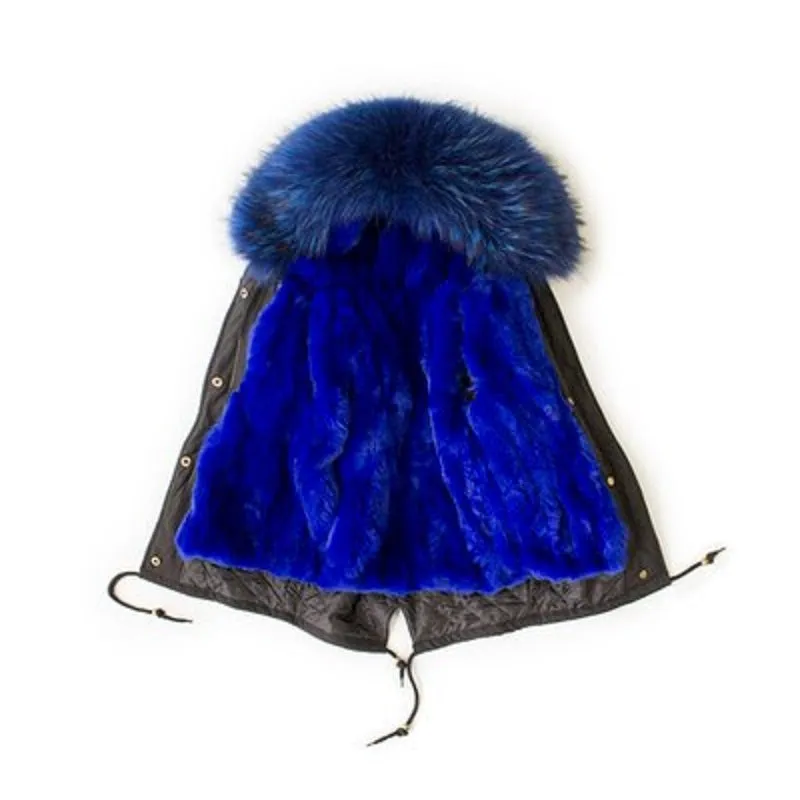 Women's Winter Casual Warm Thick Short Parka With Raccoon Fur