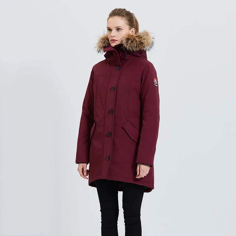 Women's Winter Casual Waterproof Thick Parka With Raccoon Fur