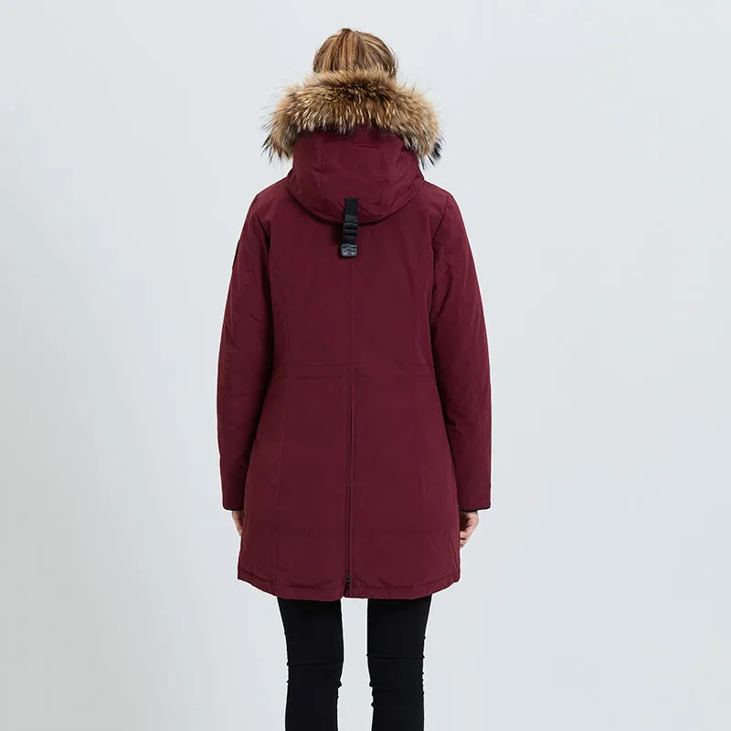 Women's Winter Casual Waterproof Thick Parka With Raccoon Fur