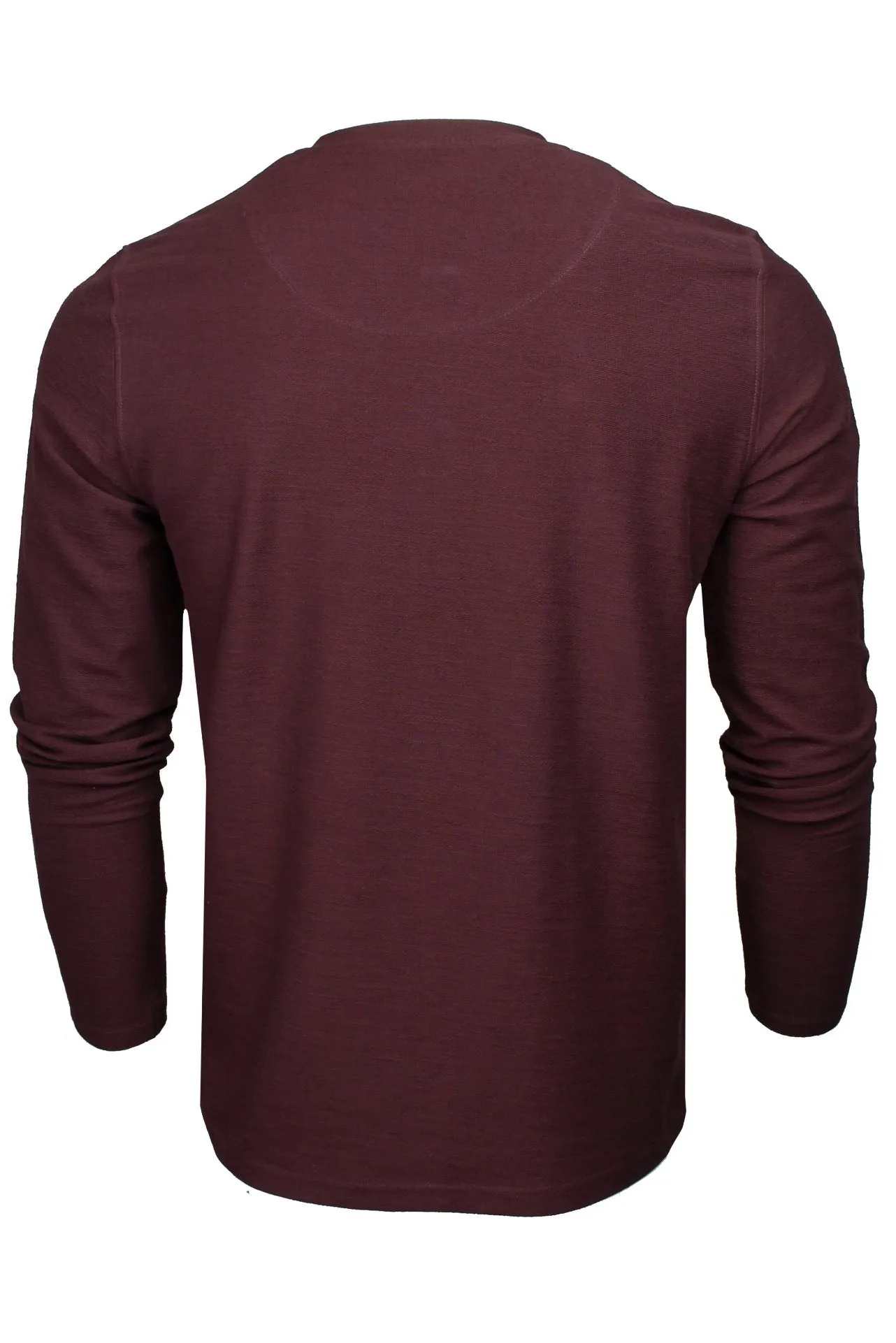 Xact Men's Collarless Grandad Henley T-Shirt, Long Sleeve, 100% Cotton, 200 GSM