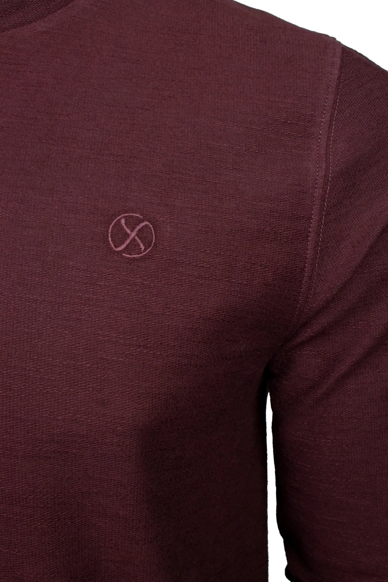 Xact Men's Collarless Grandad Henley T-Shirt, Long Sleeve, 100% Cotton, 200 GSM