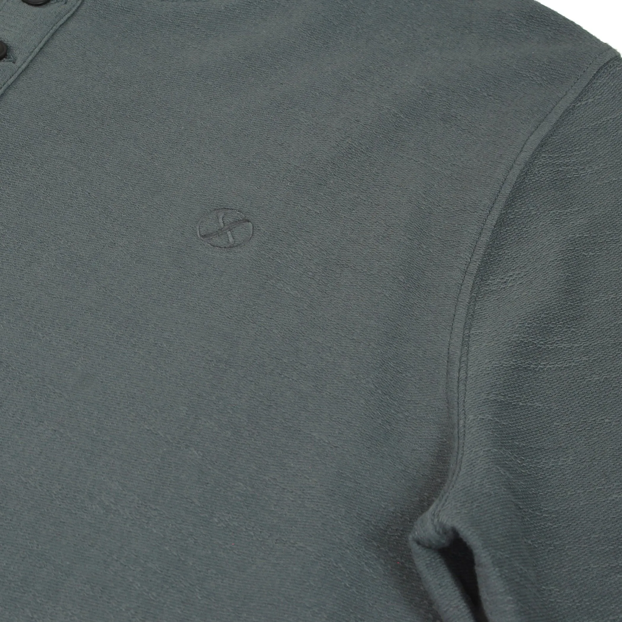 Xact Men's Collarless Grandad Henley T-Shirt, Long Sleeve, 100% Cotton, 200 GSM