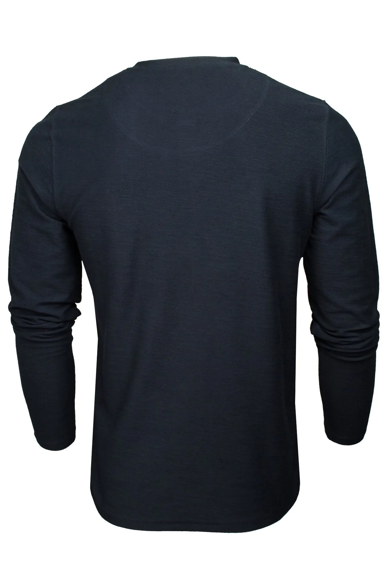 Xact Men's Collarless Grandad Henley T-Shirt, Long Sleeve, 100% Cotton, 200 GSM
