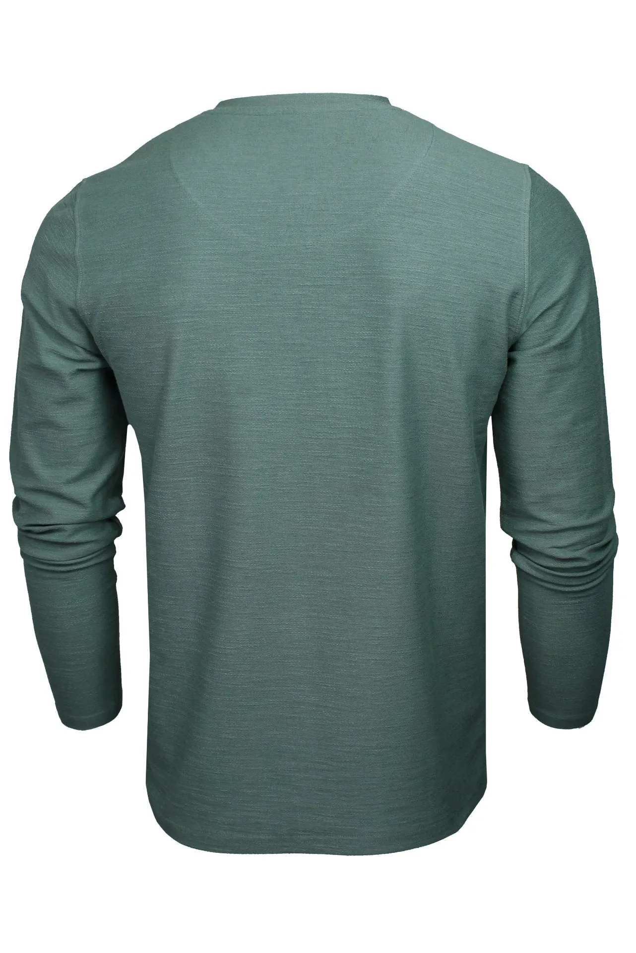 Xact Men's Collarless Grandad Henley T-Shirt, Long Sleeve, 100% Cotton, 200 GSM