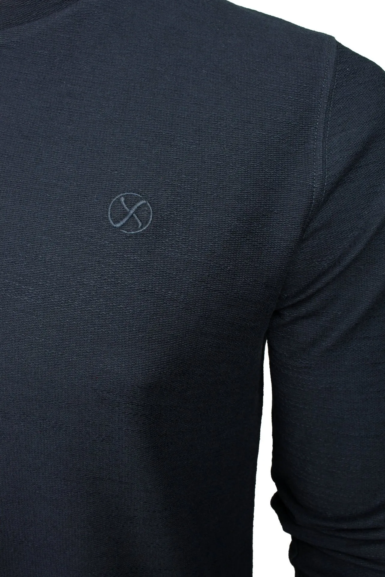 Xact Men's Collarless Grandad Henley T-Shirt, Long Sleeve, 100% Cotton, 200 GSM