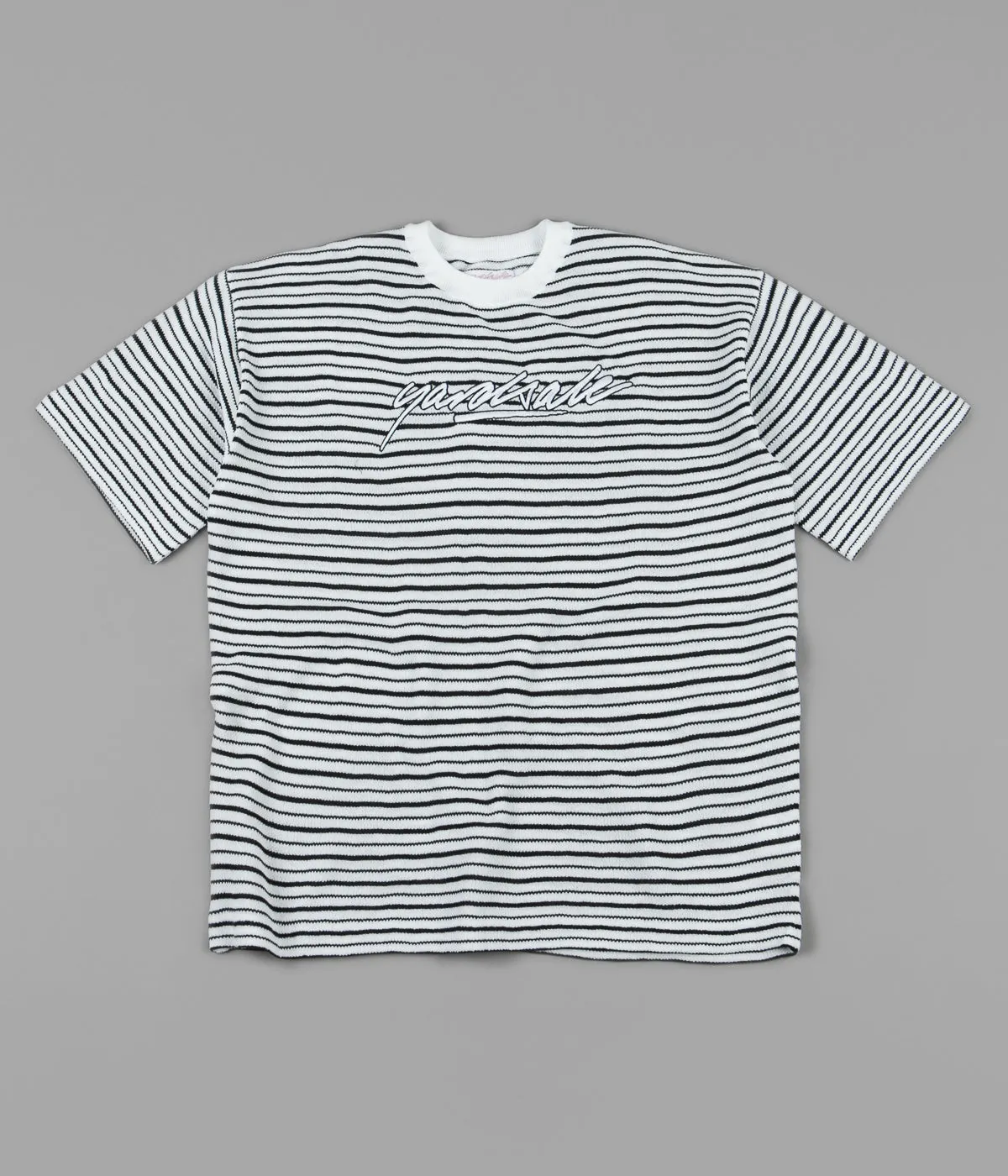 Yardsale Mobb Knitted Script T-Shirt - White / Black